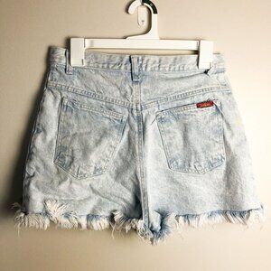 Vintage Bonjour Light Acid Was Frayed High Rise Festival Shorts 30